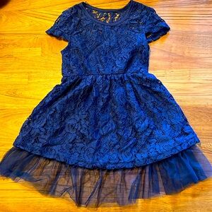 3M Navy Blue Flower Girl Dress